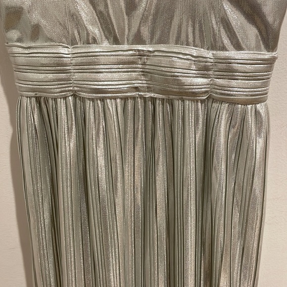 Silver Metallic Bustier Pleated Dress - Picture 7 of 10